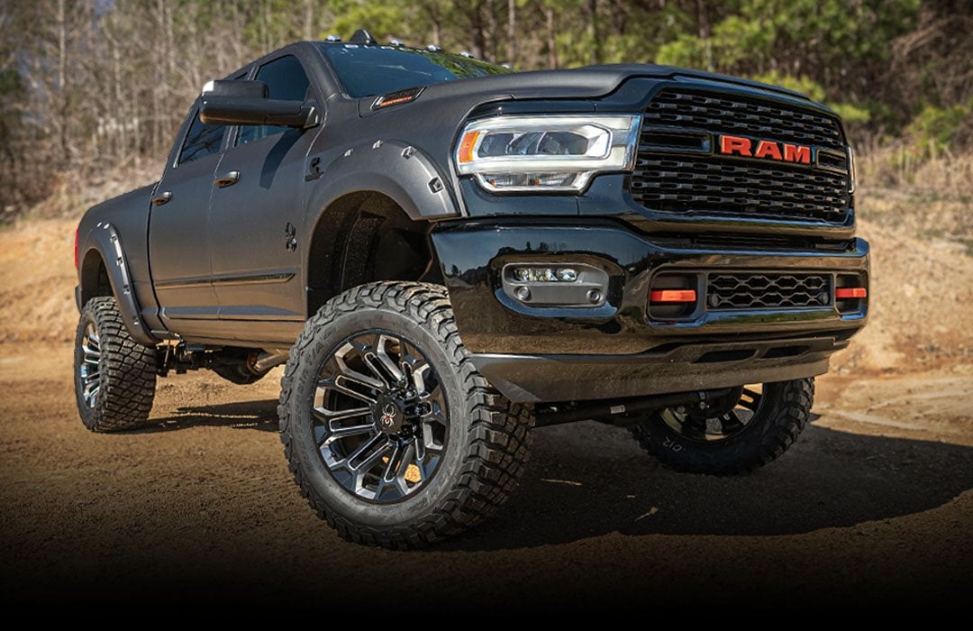 Lifted RAM truck with a distinct style