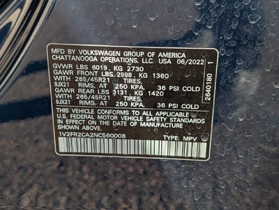 2022 Volkswagen Atlas 3.6L V6 SEL Premium R-Line