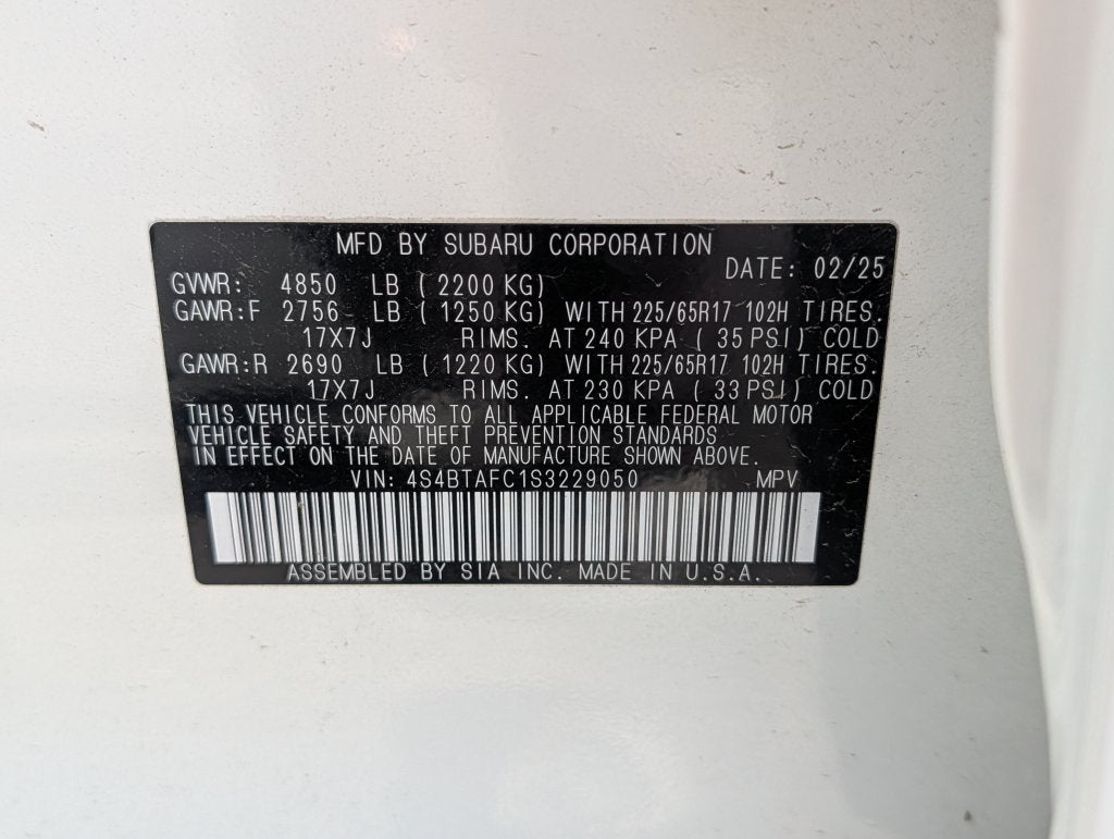 2025 Subaru Outback Premium w/Sunroof