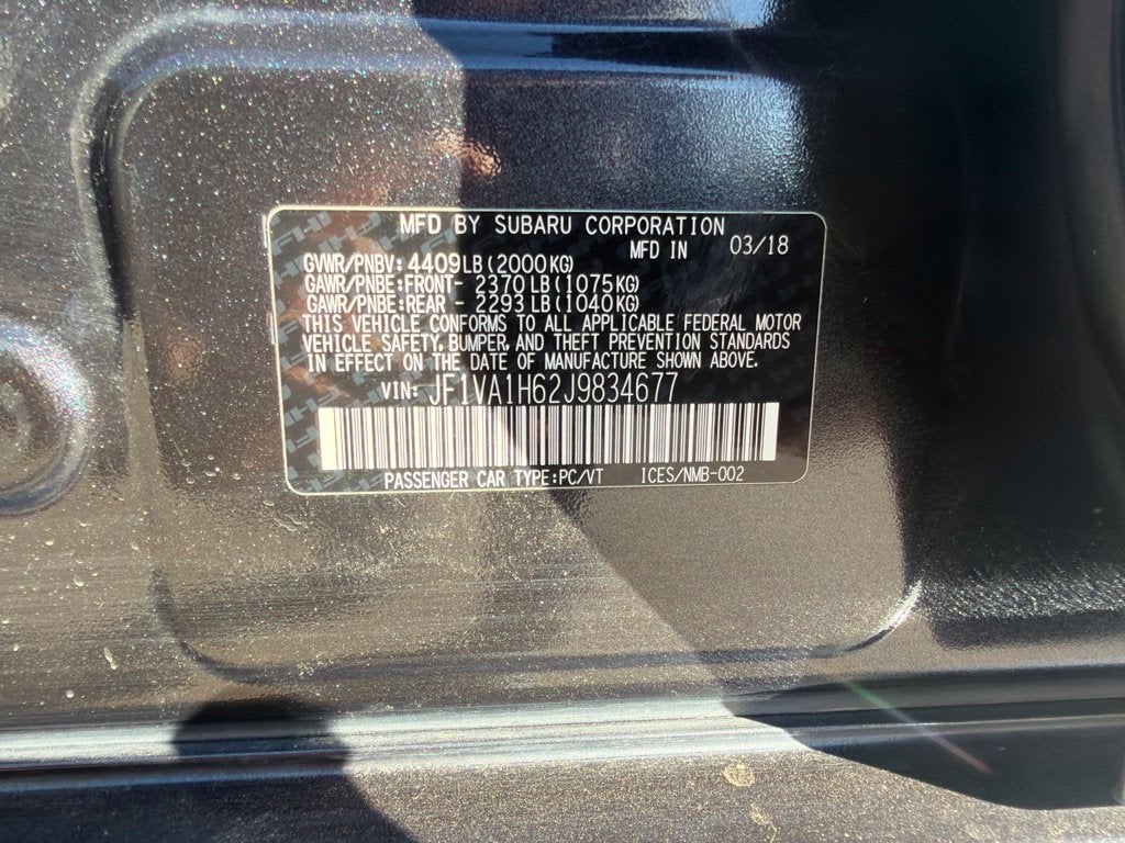 2018 Subaru WRX Limited