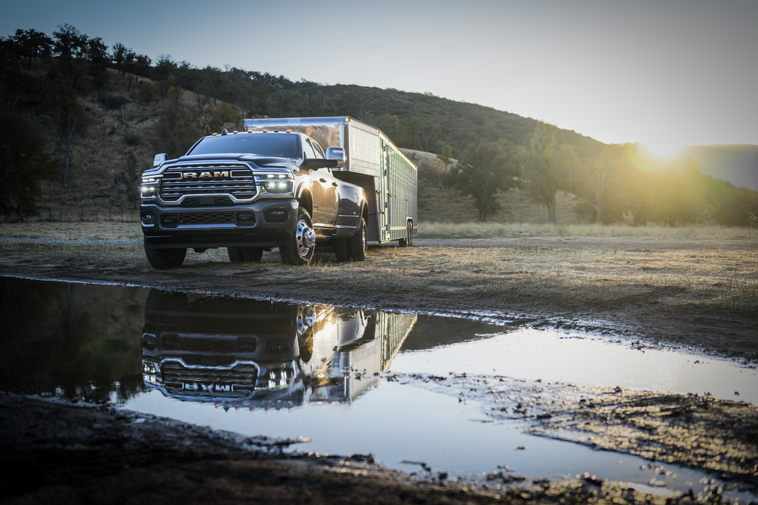 Ram 3500 dual rear wheel heavy duty diesel truck built for hauling