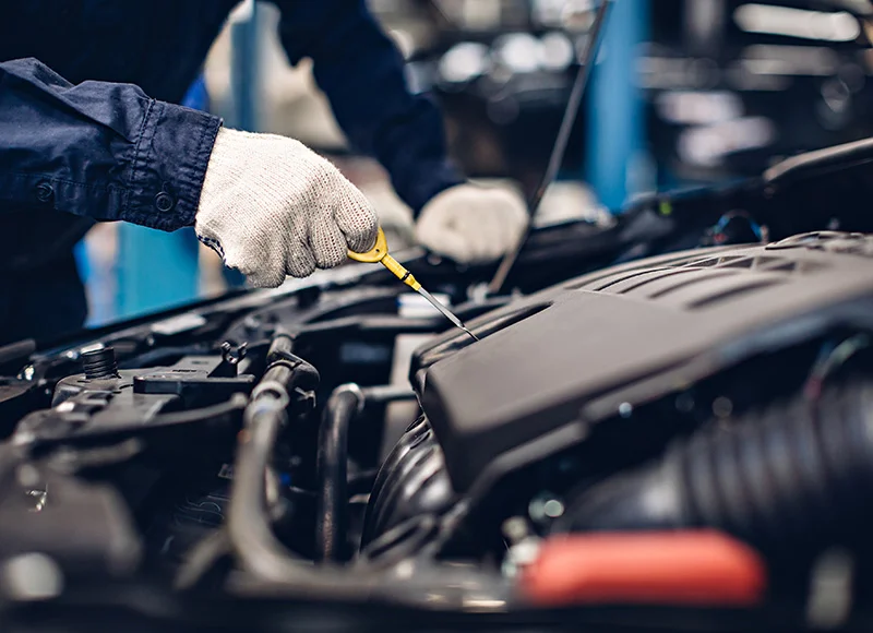 Certified Technicians Performing an Oil Change Service